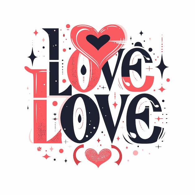 Vector valentines love typography font artwork for tshirt design and romantic lettering