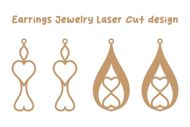 Valentines Oorbellen Sieraden Laser Cut ontwerp