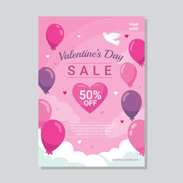 Vector valentines sale poster