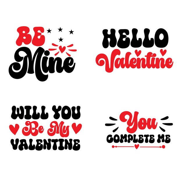 Vettore valentines svg bundle