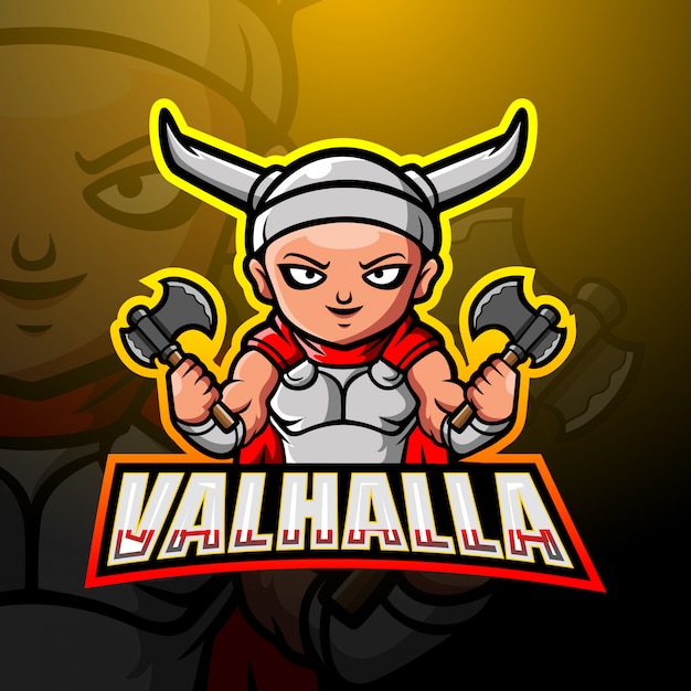 Valhalla mascot esport illustrazione