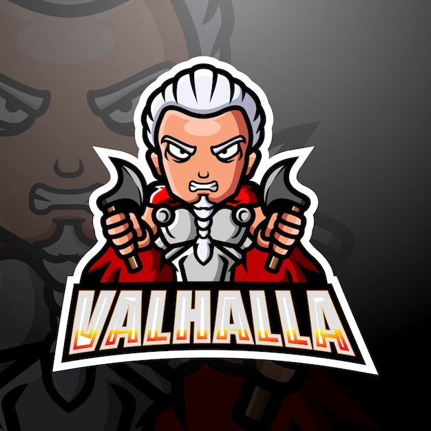 Illustrazione di esport della mascotte di valhalla