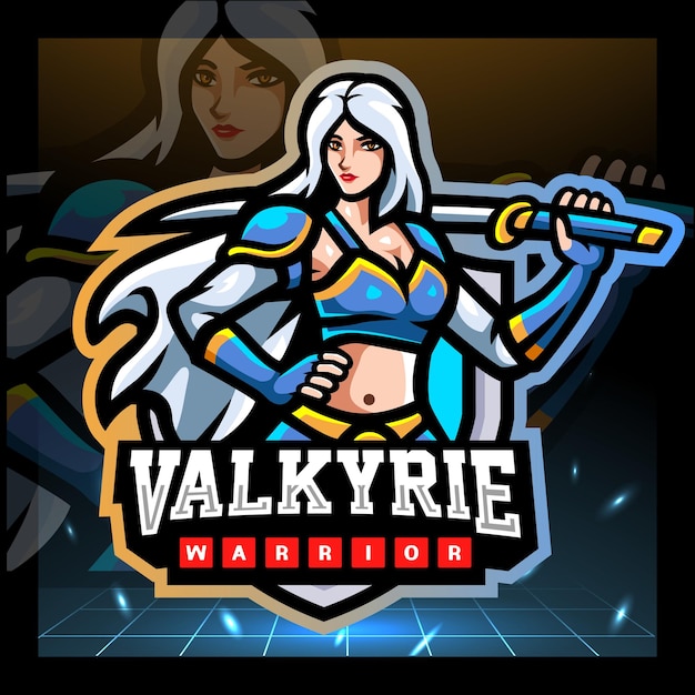 Valkyrie 마스코트 Esport 로고 디자인