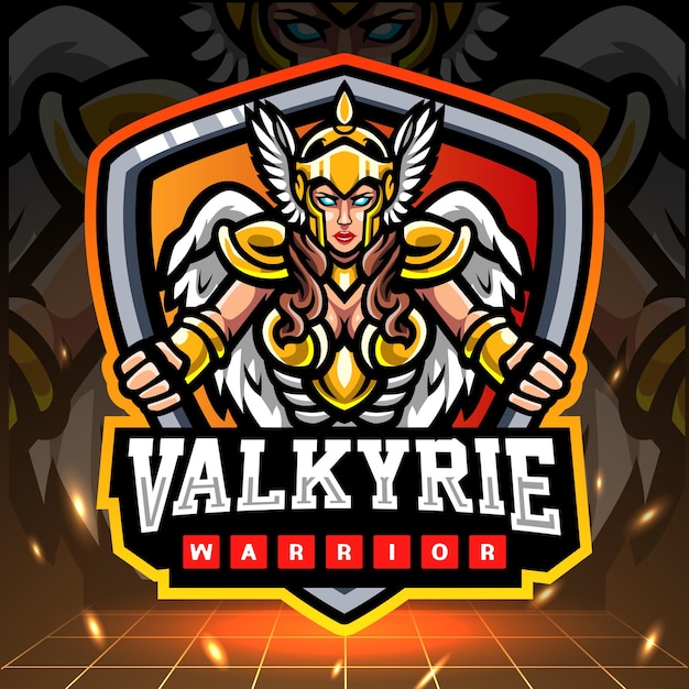 Valkyrie warrior mascot. esport logo design.