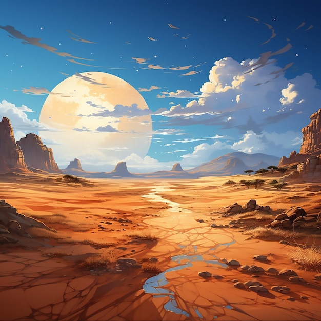 Vector valley arizona desert panorama game america fantastic scenery scene wallpaper sand dune formation