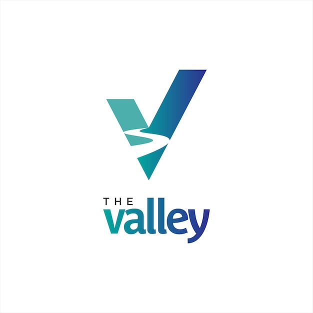 Valley Logo River V Letter Monogram