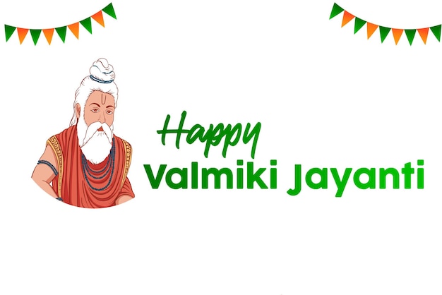 Valmiki of jyanti ilustration benner design vektor