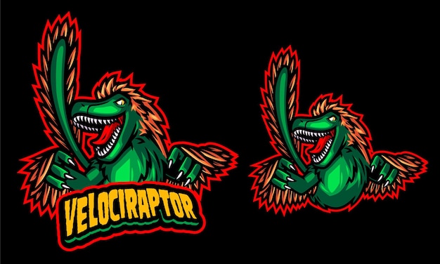 Vector valociraptor illustration logo template