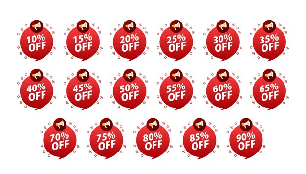 Valuable Discount labels Special offer price sign Percent off price