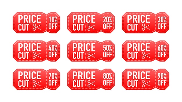 Valuable Discount labels Special offer price sign Percent off price