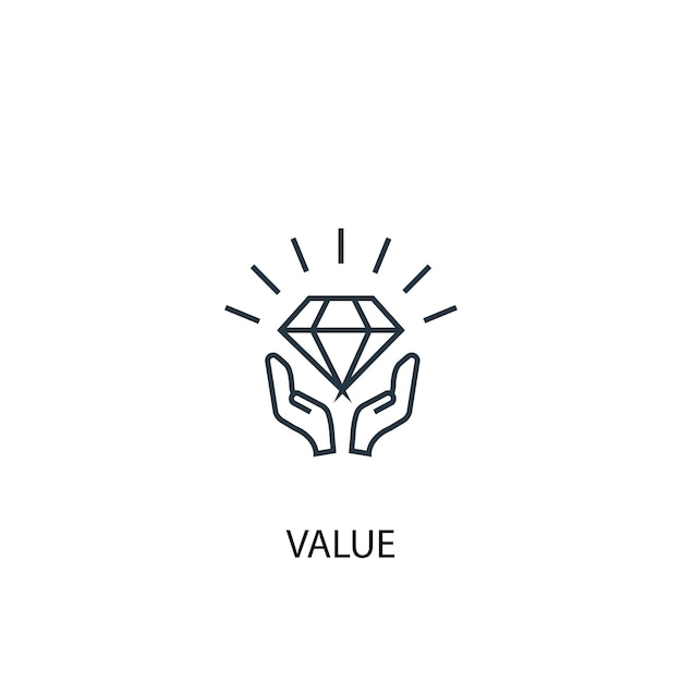 Value concept line icon. Simple element illustration. value concept outline symbol design. Can be used for web and mobile UI/UX