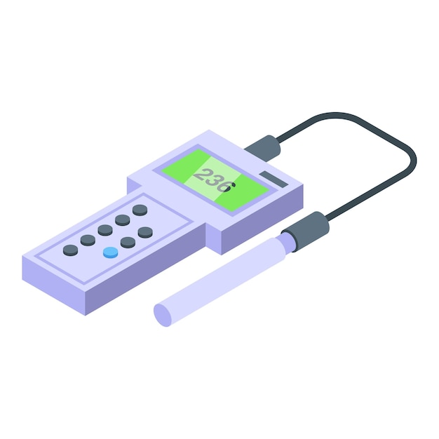 Vector value ph meter icon isometric vector water soil alkaline test