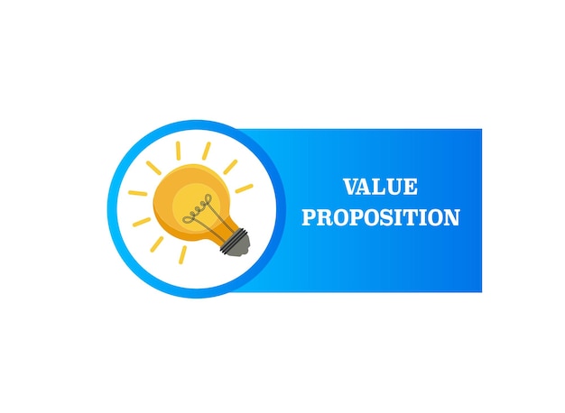 Value Proposition label icon Customer concept Vector stock illustration