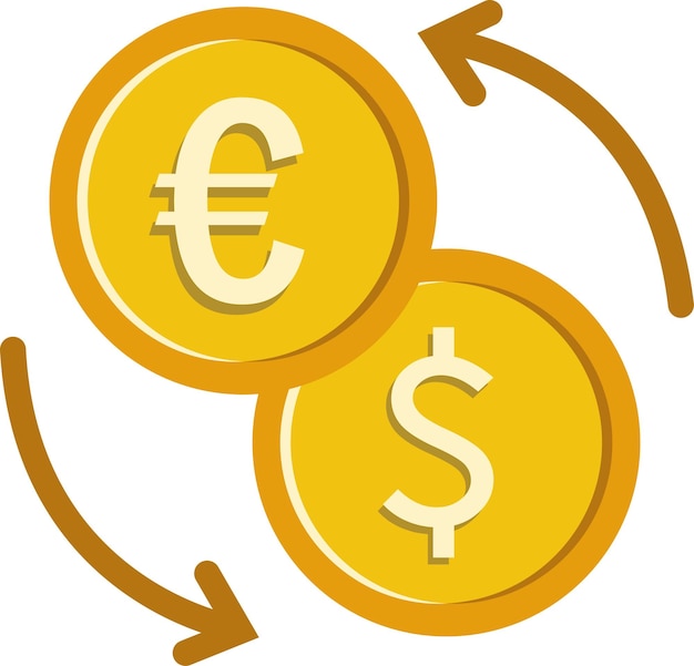 Valuta-geldwisselingsillustratie geïsoleerd op witte achtergrond
