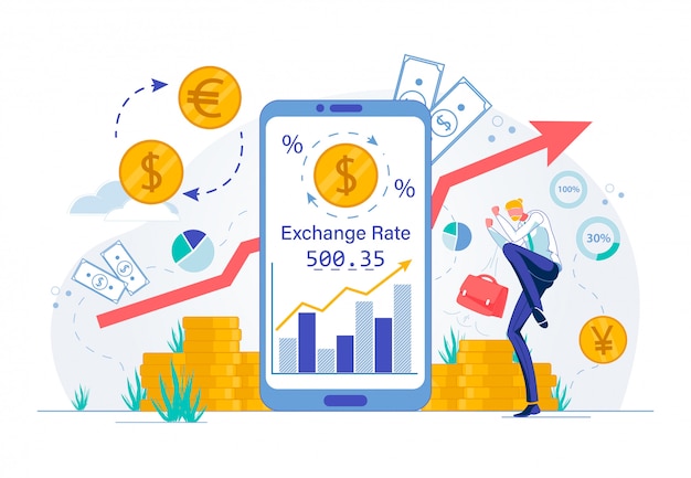 Vector valutawissel of stock investments technology.