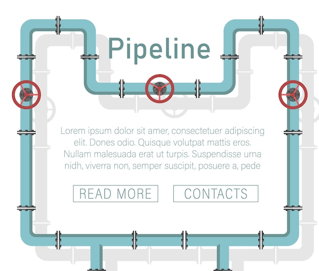 Valve, pipe connectors, meters, pipe details vector set.