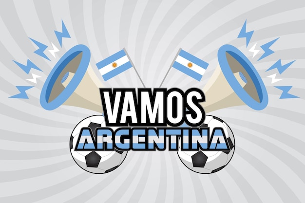 Vettore vamos argentina buona fortuna nel campionato di calcio