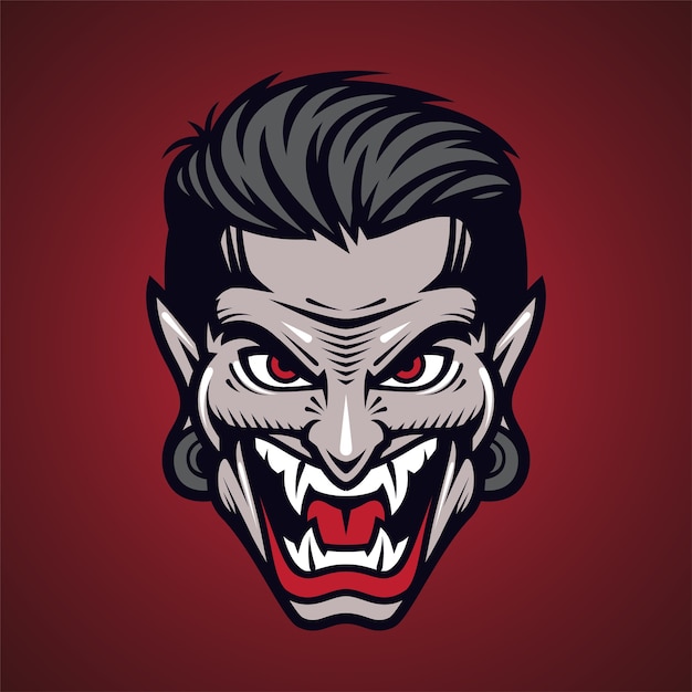 Vector vampir head mascot logo