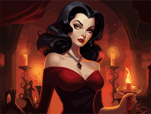 Vector vampira valentina cartoon