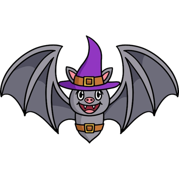 Vampire Bat Halloween Cartoon Colored Clipart