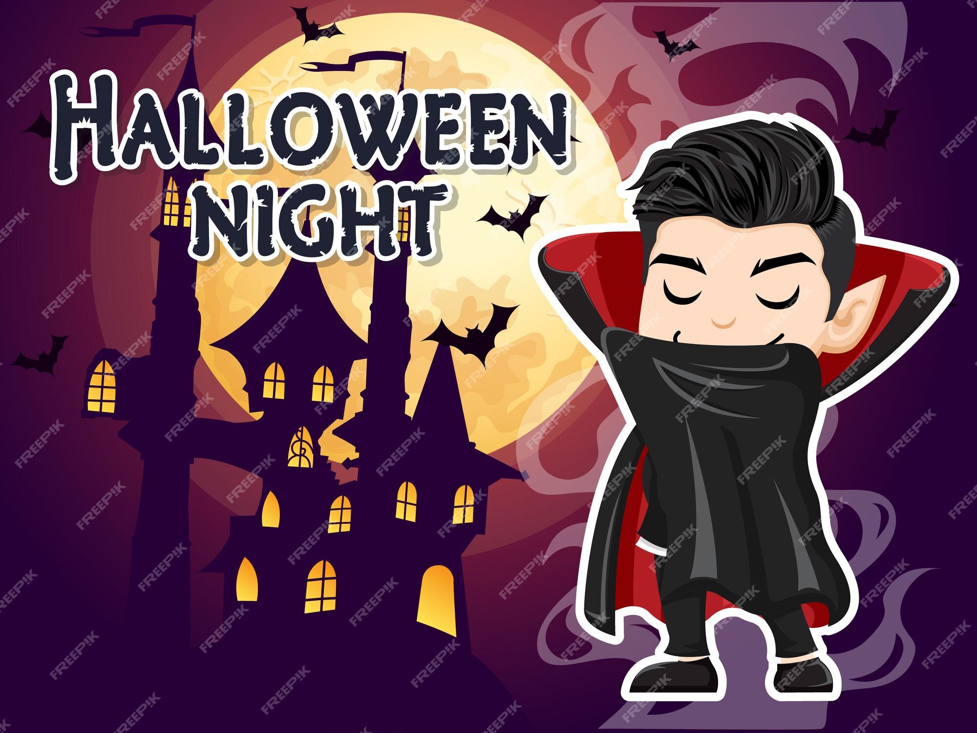 Halloween Vampire Vector Cartoon Character