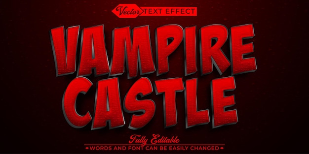 vampire castle red vector editable text effect template