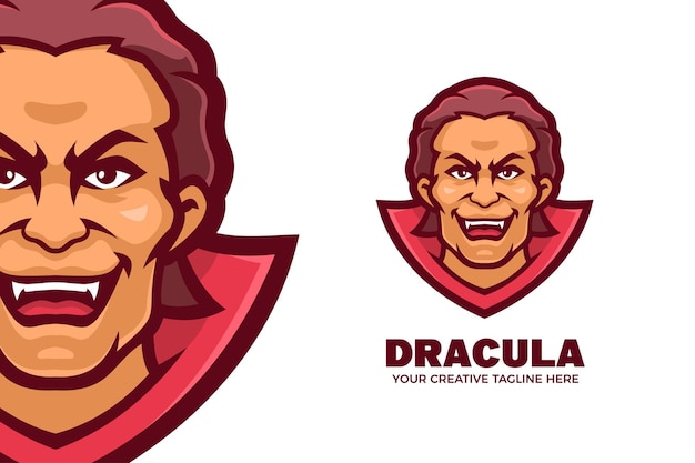 Modello logo personaggio mascotte vampiro dracula