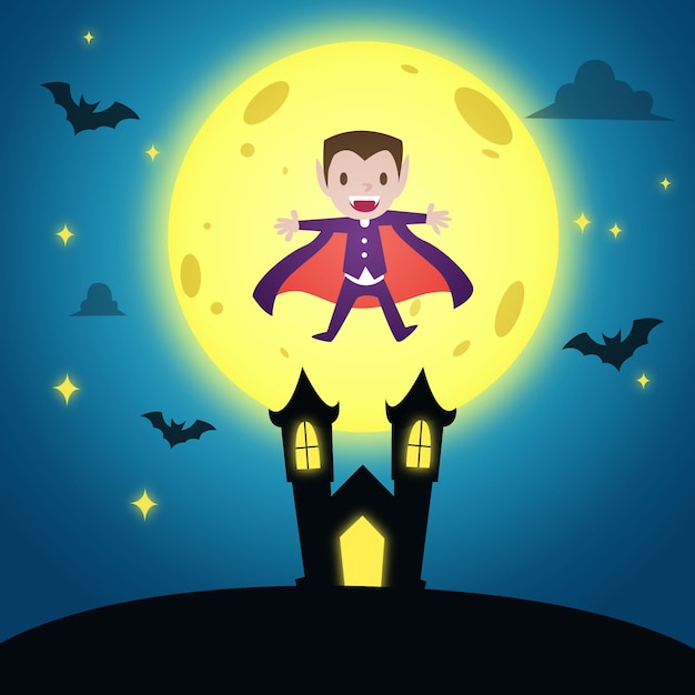 Vector vampire halloween background