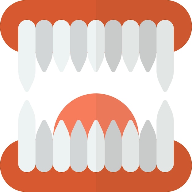 Vector vampire mouth illustration in minimal style