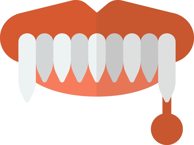 Vector vampire mouth illustration in minimal style