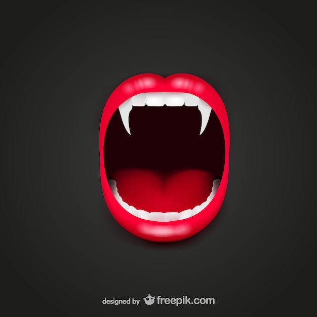 Vampire mouth vector