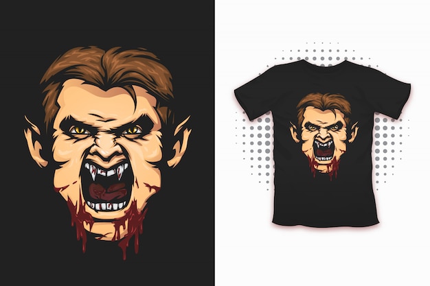 Vampire print voor t-shirtontwerp