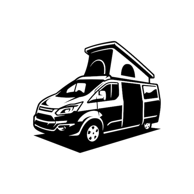 van auto met pop-up tent illustratie vector