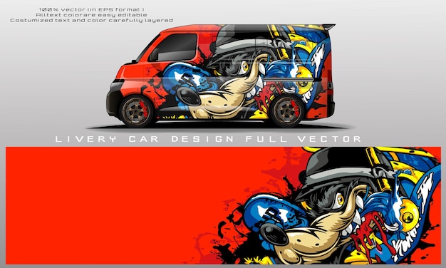 Van auto sticker ontwerp vector. Grafische abstracte streep racen achtergrond kit ontwerpen voor wrap voertuig,