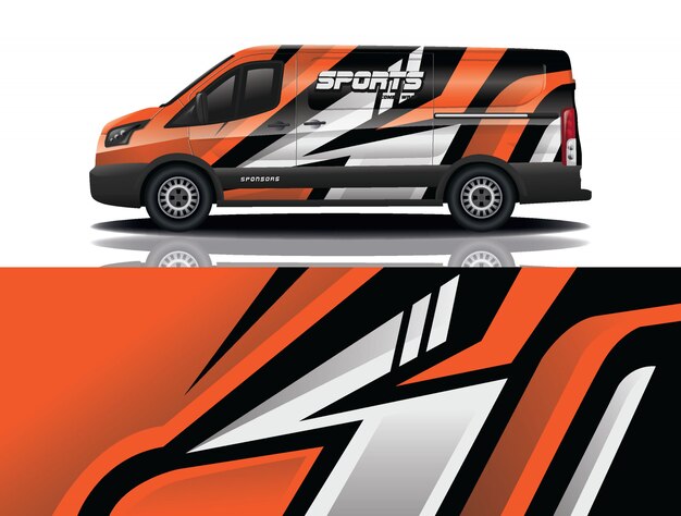 Van auto sticker wrap illustratie