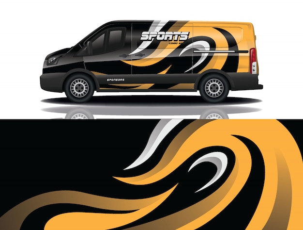 van auto sticker wrap illustratie