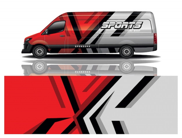 Van auto sticker wrap ontwerp vector