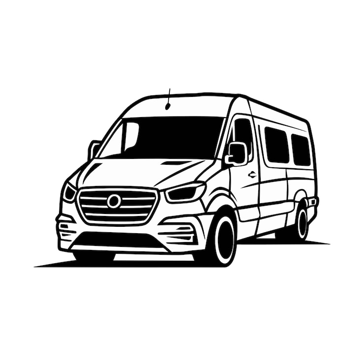 Vector van bus mini art 3d realistic design template car vector