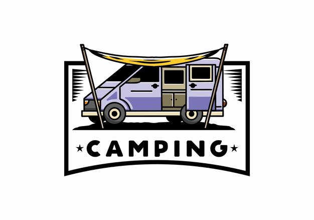 Van camper and flysheet illustration design