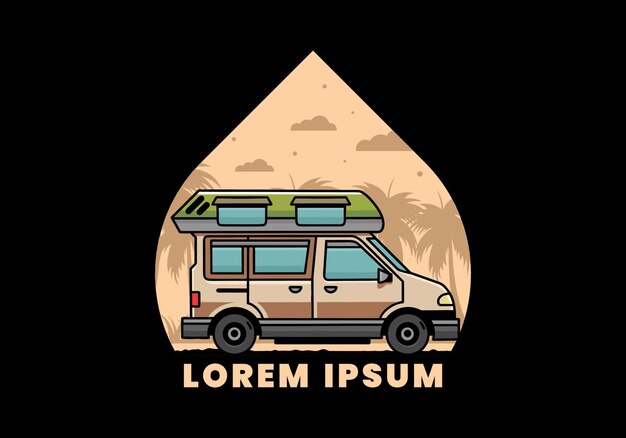 Vector van camper illustratie badge ontwerp