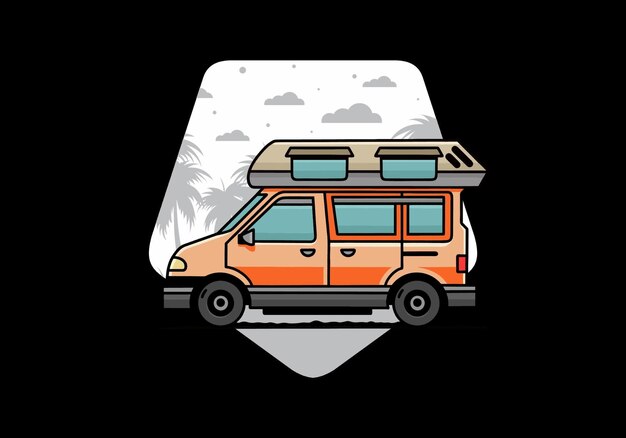 Van camper illustration badge design