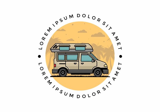 Van camper illustration badge design