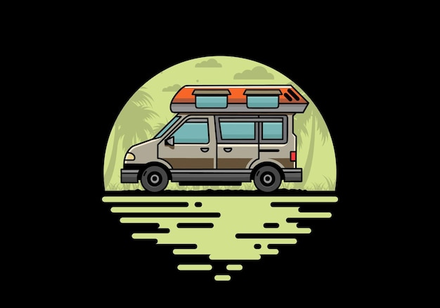 Van camper illustration badge design