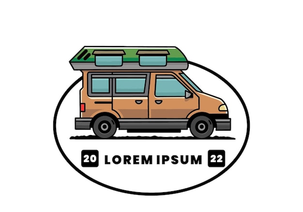 Van camper illustration badge design