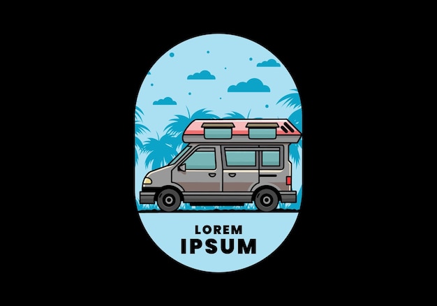 Van camper illustration badge design