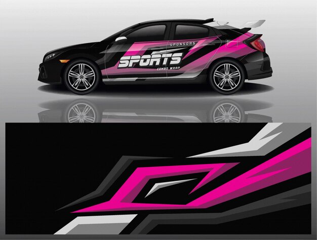 van car decal wrap design vector