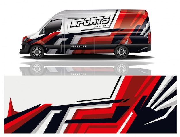 Van car decal wrap design vector