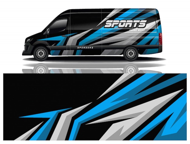 van car decal wrap design vector