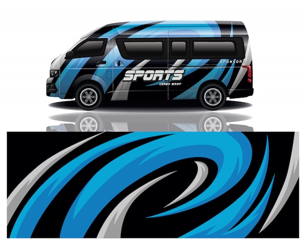 Vector van car decal wrap design