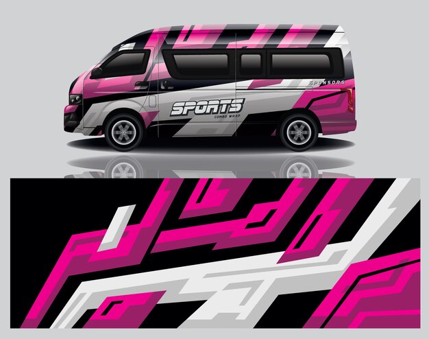 Vector van car decal wrap design